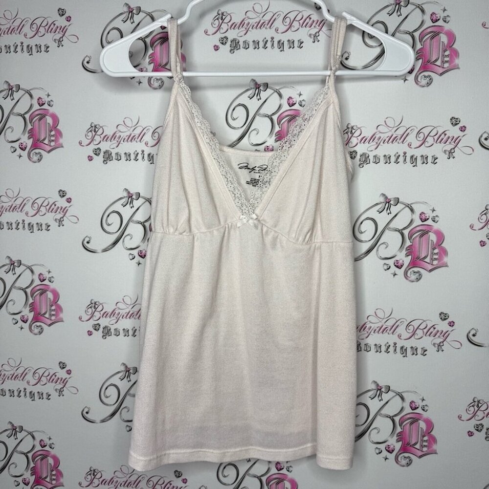 Marilyn Monroe tank top baby pink White Lace Trim Cami Top stretchy soft